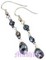 Glass bead hanging earring - click here for large view
